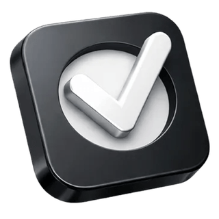 3D confirmation icon with a tick on the Bright Kapitune about page